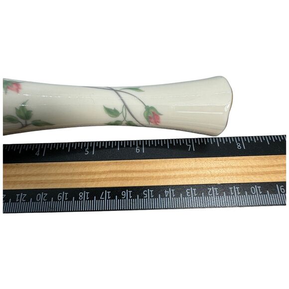 Lenox Bud Vase Rose Manor Pink Ivory 7.5" Gold Trim Rose USA Shabby Chic Flowers - Picture 14 of 16